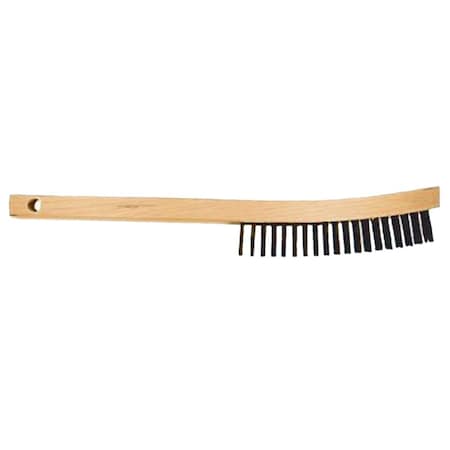 Powerweld Scratch Brush, Long Handle Mild Steel, 3 Row 85045